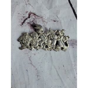 Looney Tunes Vintage 1994 Silver Tone Character Pin Bugs Daffy Tweety Porky Taz